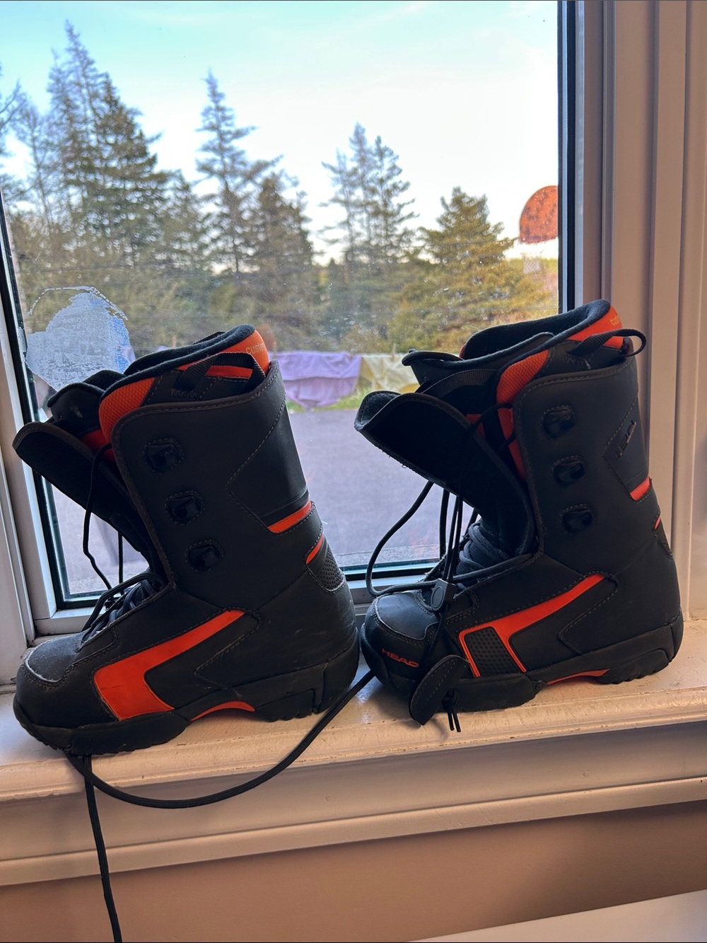 Head Black Snowboard Boots with Orange Trim